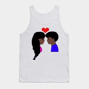 Cute Couple Dark Skin Tone Tank Top